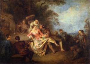 Jean-Baptiste Pater - Gathering of Actors of the Comédie-Italienne in a Park